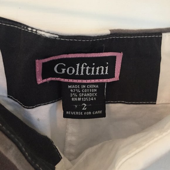 Golftini "Hollywood Squares" blue black white cotton stretch skort - size 2 - Picture 9 of 12